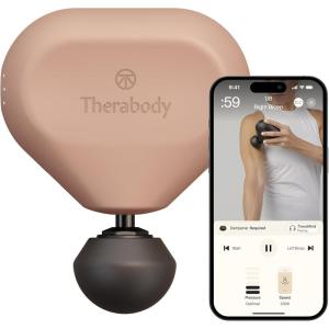 TheraGun Mini Plus Massage Gun by Therabody – Portable Massage Enhanced with Heat – Travel Essential for Faster Recovery On The Go(Desert Rose (3rd Gen))