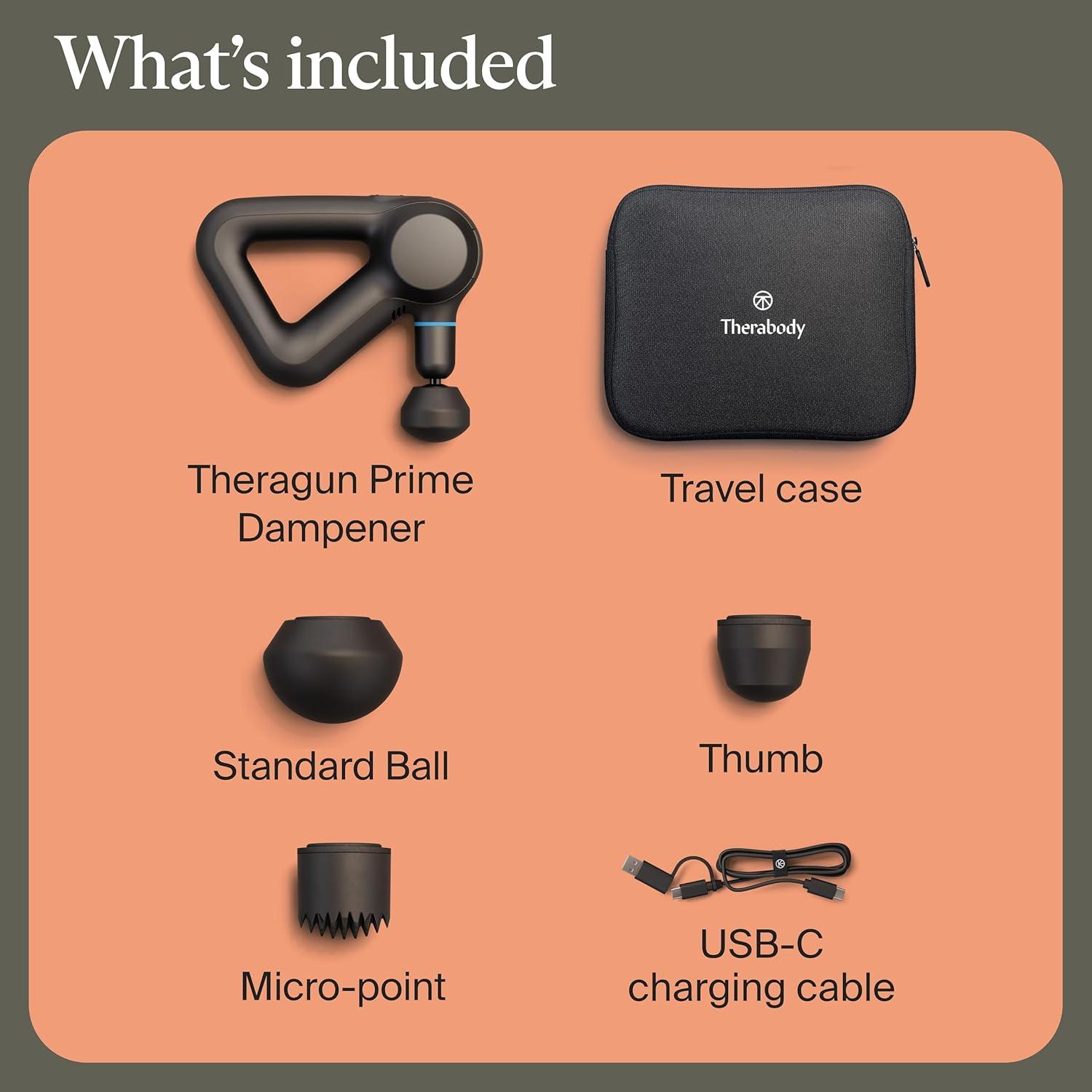 imageTheraGun Therabody Prime Plus Heated Powerful Massage Gun for Enhanced WarmUp amp Workout Recovery Quiet Deep Tissue Massager for Body and Back Pain Relief Leg amp Back Massager with HeatPrime G5