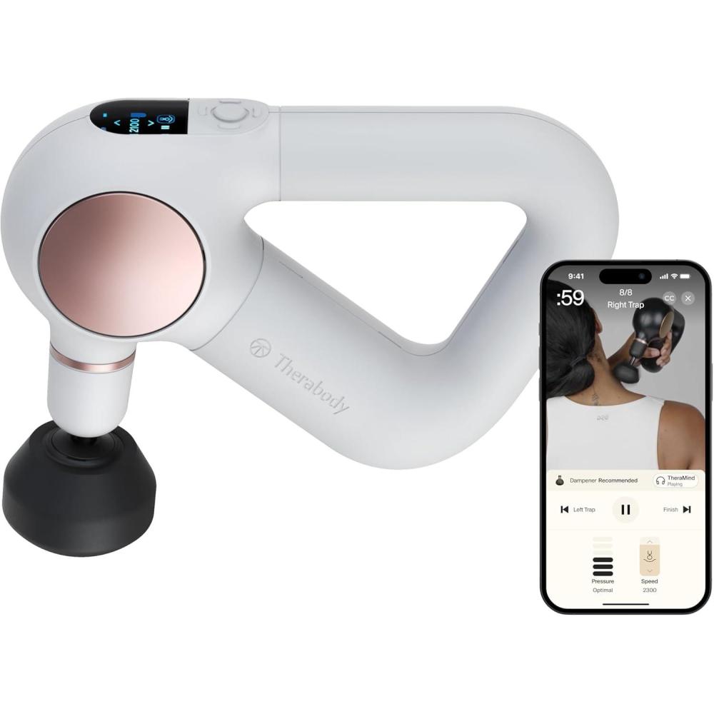 imageTheraGun Sense 2nd Generation Massage Gun by Therabody  Relaxing Massage Gun with Builtin Guided Routines for Easy Stress Relief Tension amp SleepWhite 1st Gen