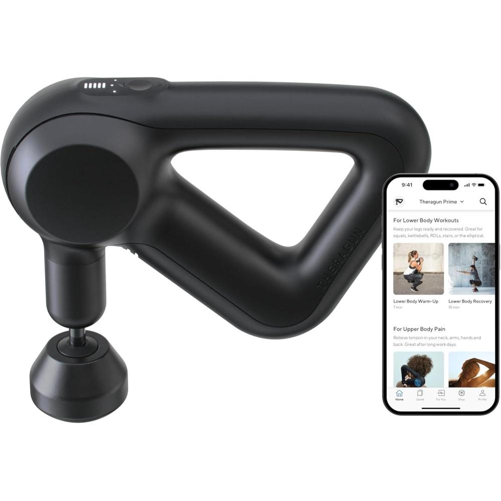 imageTheraGun Therabody Prime Plus Heated Powerful Massage Gun for Enhanced WarmUp amp Workout Recovery  Quiet Deep Tissue Massager for Body and Back Pain Relief  Leg amp Back Massager with HeatPrime G4