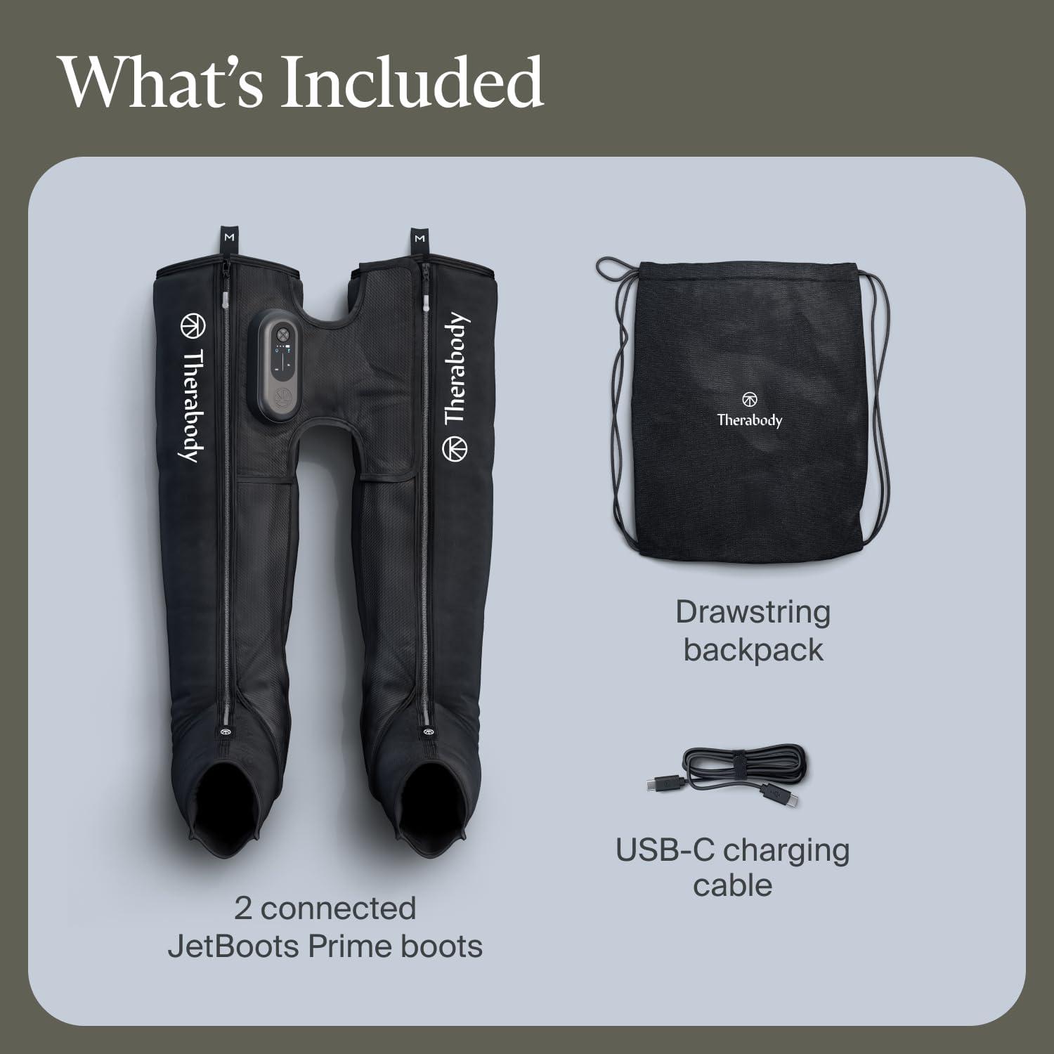 imageTherabody JetBoots Prime UltraPortable Wireless Compression Boots for Easy Leg Muscle Recovery Calf Leg amp Thigh Compression Sleeve with Customizable Treatments RegularLong