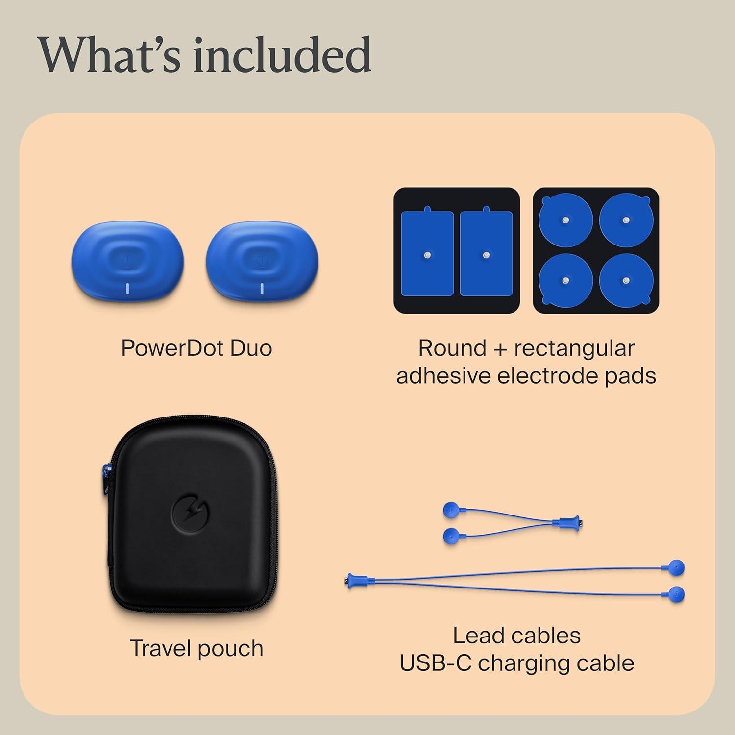 imageTherabody PowerDot 20 Duo Stim TENS Unit for Pain Relief Bluetooth Electrical Muscle Stimulation Device 2 Smart Wireless NMES amp TENS Pods for Muscle Pain PMS and Menstrual Period Cramps BlueDuo Blue
