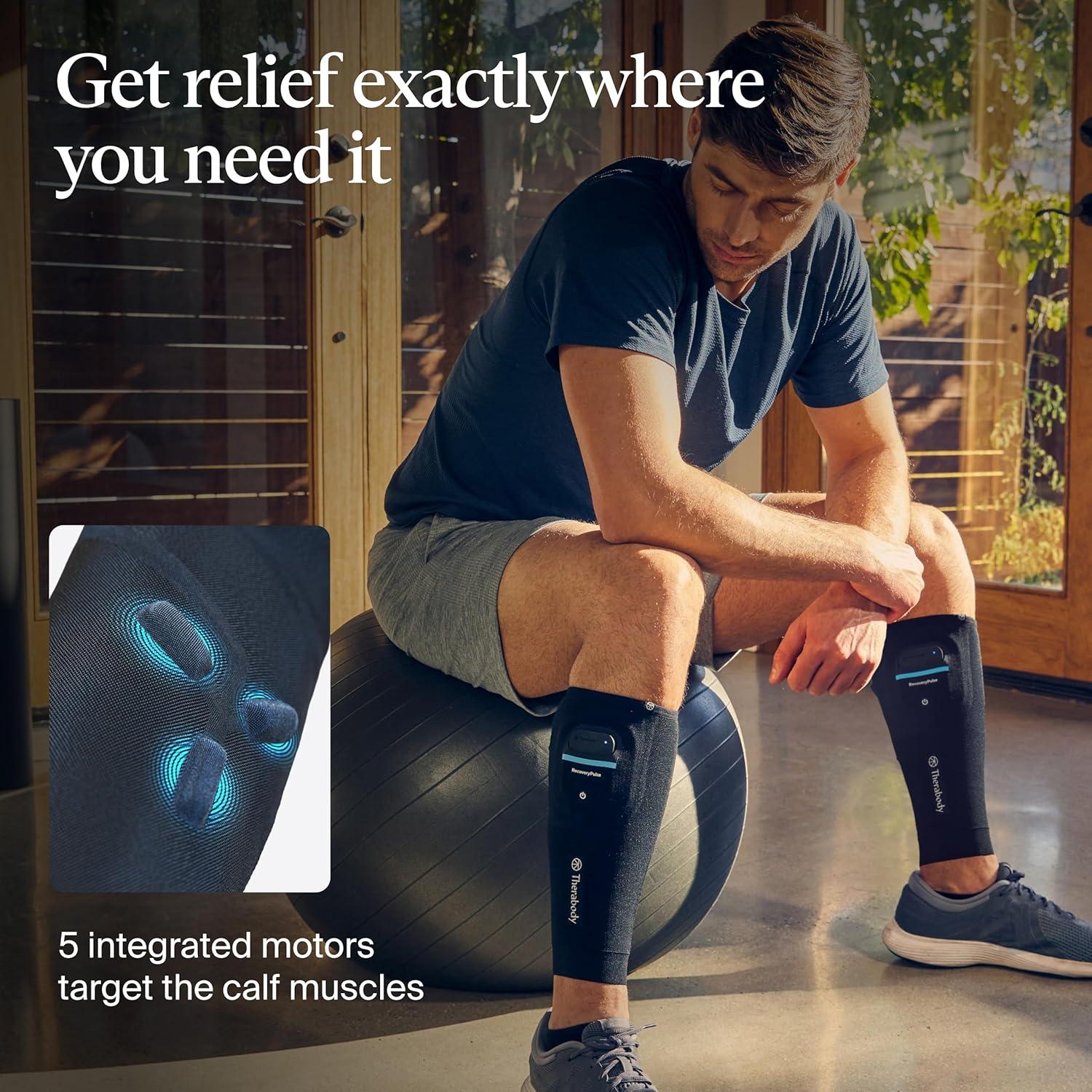 imageTherabody RecoveryPulse Calf Compression and Vibration Sleeve for On The Go Relief Reduce Soreness and Pain in Lower Legs Increase Flexibility Extra SmallExtra Large
