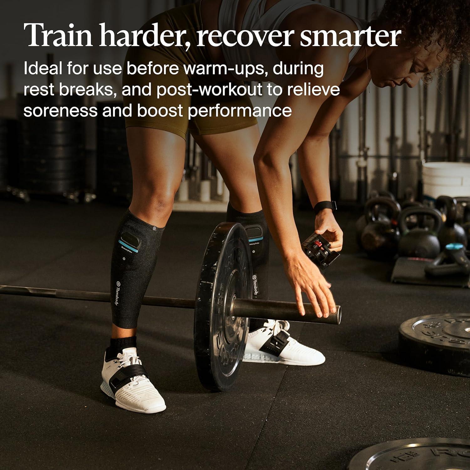 imageTherabody RecoveryPulse Calf Compression and Vibration Sleeve for On The Go Relief Reduce Soreness and Pain in Lower Legs Increase Flexibility Extra SmallExtra Large