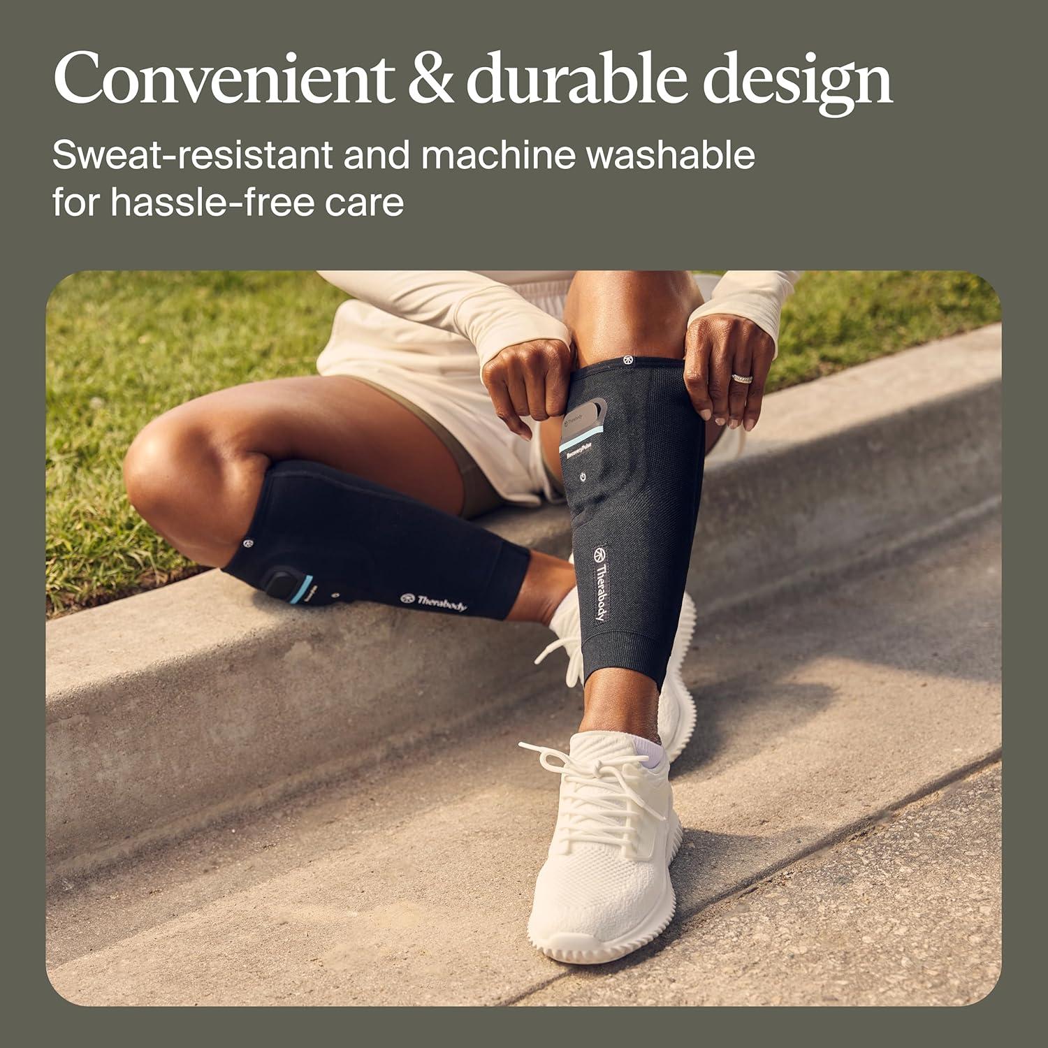 imageTherabody RecoveryPulse Calf Compression and Vibration Sleeve for On The Go Relief Reduce Soreness and Pain in Lower Legs Increase Flexibility Extra SmallExtra Large