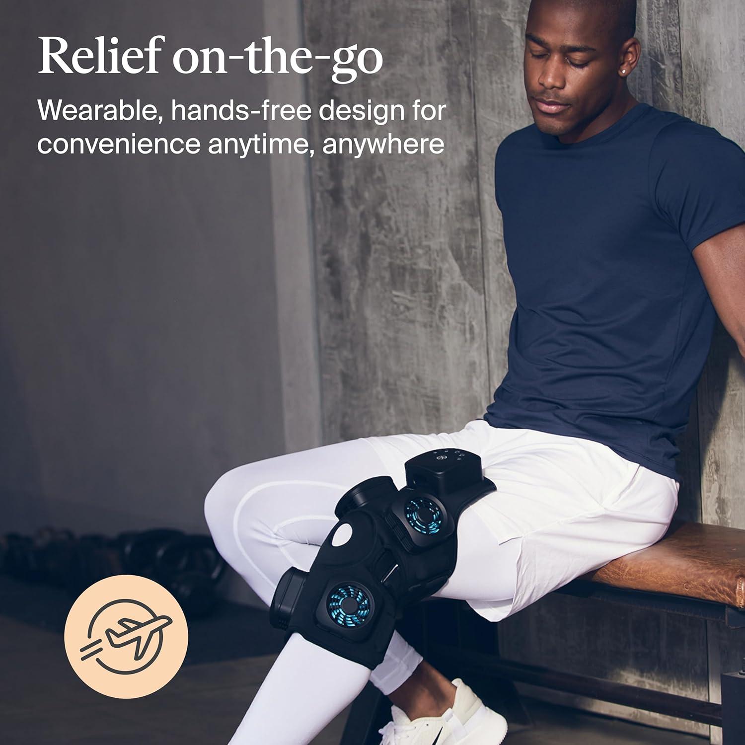 imageTherabody RecoveryTherm Knee Contrast Therapy Wrap Hot amp Cold Vibration Wrap for Athletes Advanced Contrast Therapy for Knee Pain Relief with Cryothermal Technology One Size Fits All